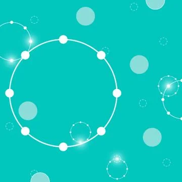 Connected dot on circle abstract background Illustrazione stock