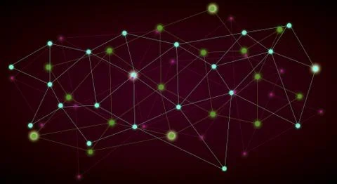 Connected dots, abstract dark motive, technology background Stock Illustration