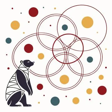 Connected Dots and Lines Geometric Pattern Illustrazione stock