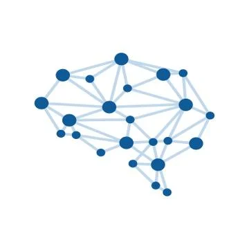Connected Dots in Brain Form Neuron Health Communication Technology Stock Illustration