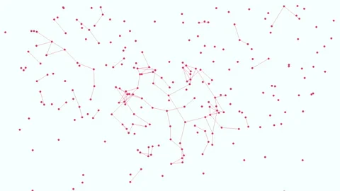 Connected dots forming a constellation-like pattern Stock Footage 275574945