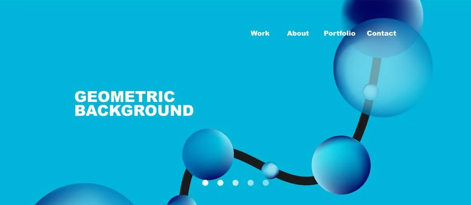 Connected dots geometric landing page background. Vector Illustration For Stock Illustration