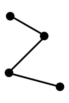 Connected Dots Line Art Vector Illustration Isolated on White Background Stock Illustration