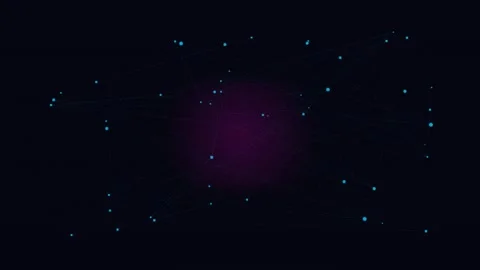 Connected Dots Network Abstract Visualization, Dark Background Stock Footage 328045430