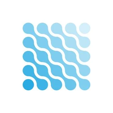 Connected dots in a shape of rhombus and shades of blue. Water theme concept Stock Illustration