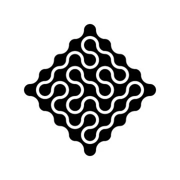 Connected dots in a shape of rhombus in black. Maze theme. Abstract design Stock Illustration