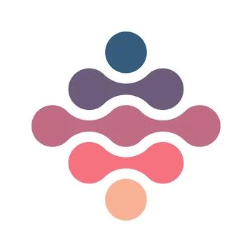 Connected dots in a shape of rhombus Stock Illustration