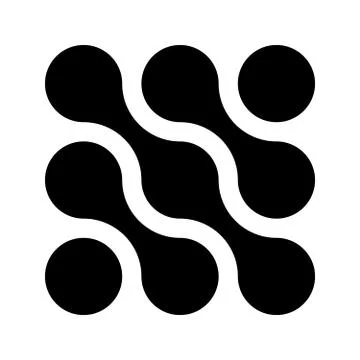 Connected dots in a shape of square. Black silhouette abstract design element Stock Illustration