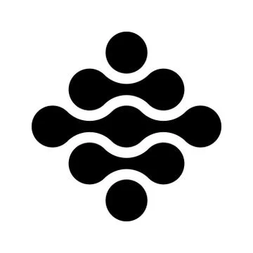 Connected dots in a shape of square. Black silhouette abstract design element Stock Illustration