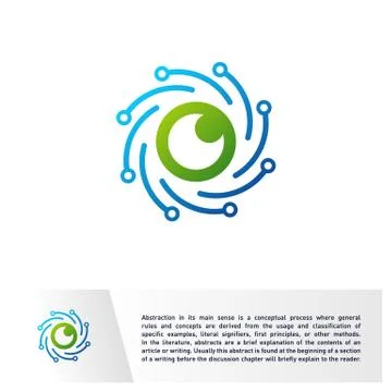 Connected Eye Logo design vector template. Technology Spiral Vision, Vortex,  Stock Illustration