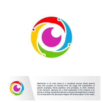 Connected Eye Logo design vector template. Technology Spiral Vision, Vortex,  Stock Illustration