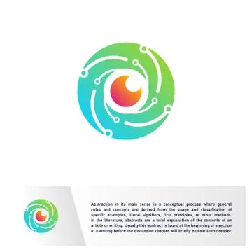 Connected Eye Logo design vector template. Technology Spiral Vision, Vortex,  Illustrazione stock