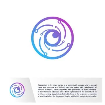 Connected Eye Logo design vector template. Technology Spiral Vision, Vortex,  Illustrazione stock