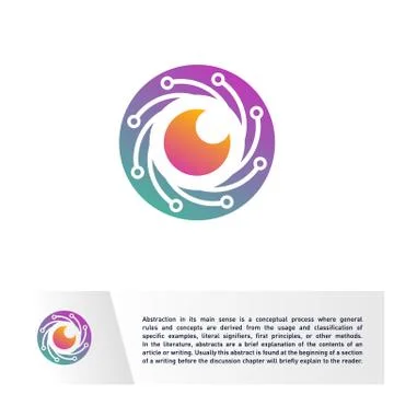 Connected Eye Logo design vector template. Technology Spiral Vision, Vortex,  Stockillustratie