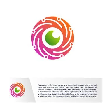 Connected Eye Logo design vector template. Technology Spiral Vision, Vortex,  Stock Illustration
