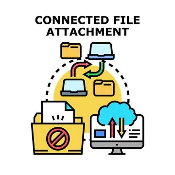 Connected file attachment concept vector illustration Illustrazione stock