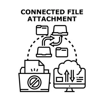 Connected file attachment concept vector illustration Stockillustratie