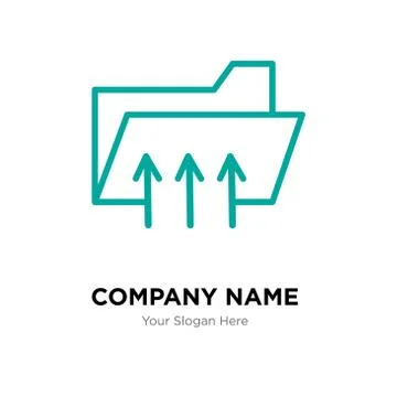 Connected folder data company logo design template Stock Illustration