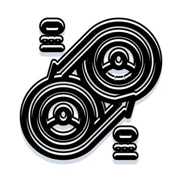 Connected gears creating a continuous loop process Illustrazione stock