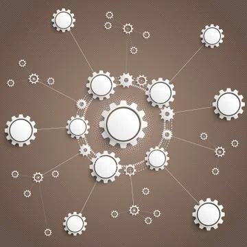 Connected gears, vector illustration Stock Illustration