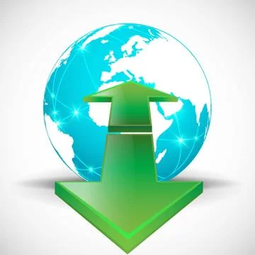 Connected global communication Stock Illustration