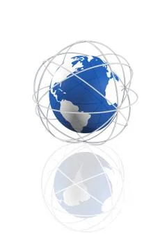 Connected global world icon Illustrazione stock