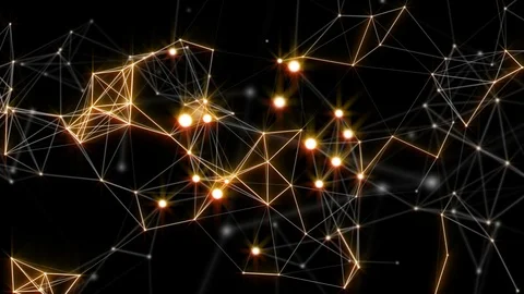 Connected glowing plexus lines and dots Video stock 106672630