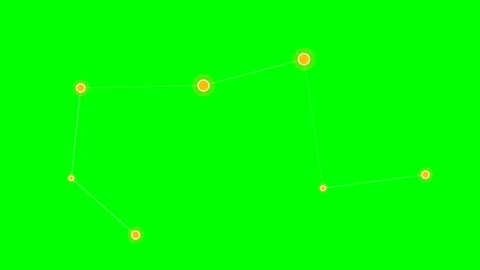 Connected glowing yellow nodes on a bright green digital background screen Stock Footage 341822445