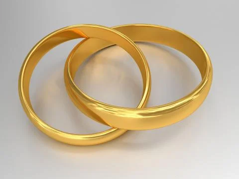 Connected gold wedding rings Ilustração Stock