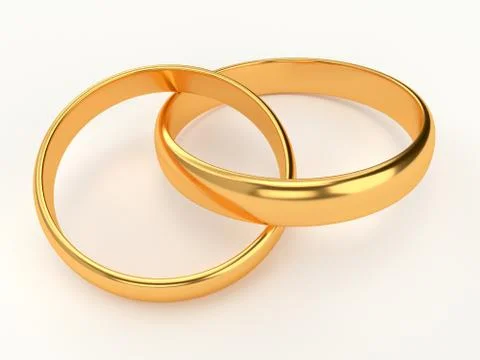 Connected gold wedding rings Stock Illustration