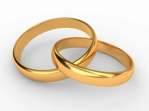 Connected gold wedding rings Stock Illustration