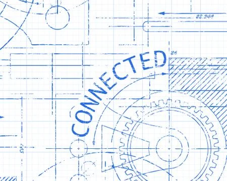 Connected Graph Paper Machine Stock Illustration