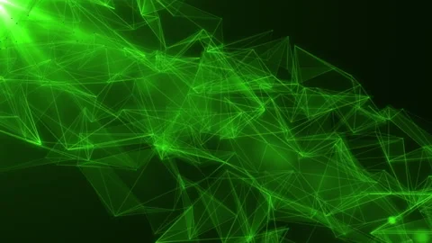 Connected green plexus lines and dots move from left corner to right Stock Footage 268177444