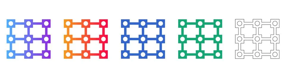Connected Grid Network Nodes Illustration 库存插图