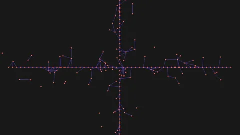 Connected grid pattern points linked by lines Stock Footage 253961807
