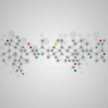 Connected hexagonal cells background Stock Illustration