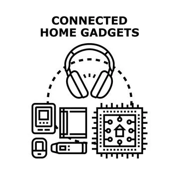 Connected home gadgets concept and appliance icon Stock Illustration