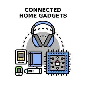 Connected home gadgets concept and appliance icon Illustrazione stock