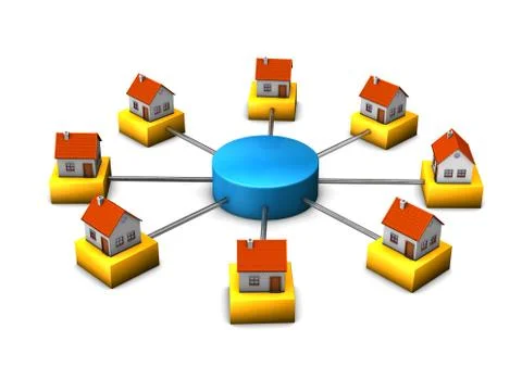 Connected homes Stock Illustration