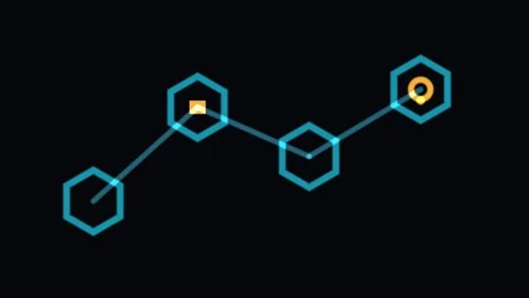 Connected Honeycomb Icon System Animation Seamless Loop Stock Footage 341710907