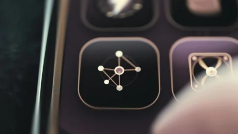 Connected Hub Network App on Mobile Screen Stock Footage 341865397