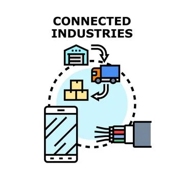 Connected industries concept for global supply chain logistics Stock Illustration