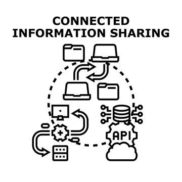 Connected information sharing concept vector illustration Stock Illustration