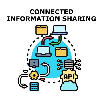 Connected information sharing concept vector illustration Stock Illustration