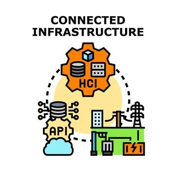 Connected infrastructure for modern digital solutions Stock Illustration
