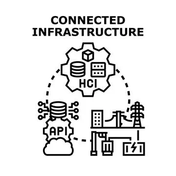 Connected infrastructure for modern digital solutions Stock Illustration