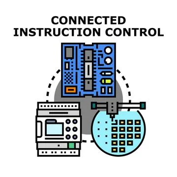 Connected instruction control for automated technology system イラスト素材