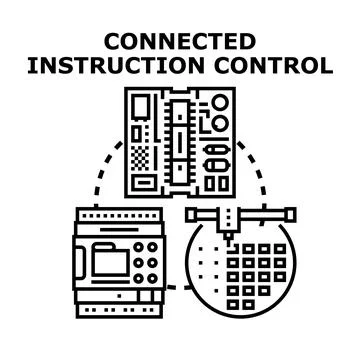 Connected instruction control for automated technology system Ilustração Stock