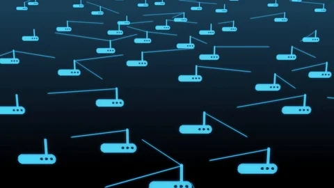 Connected internet routers network web Stock Footage 119993136