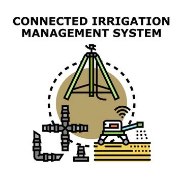 Connected irrigation management system for smart agriculture Stock Illustration